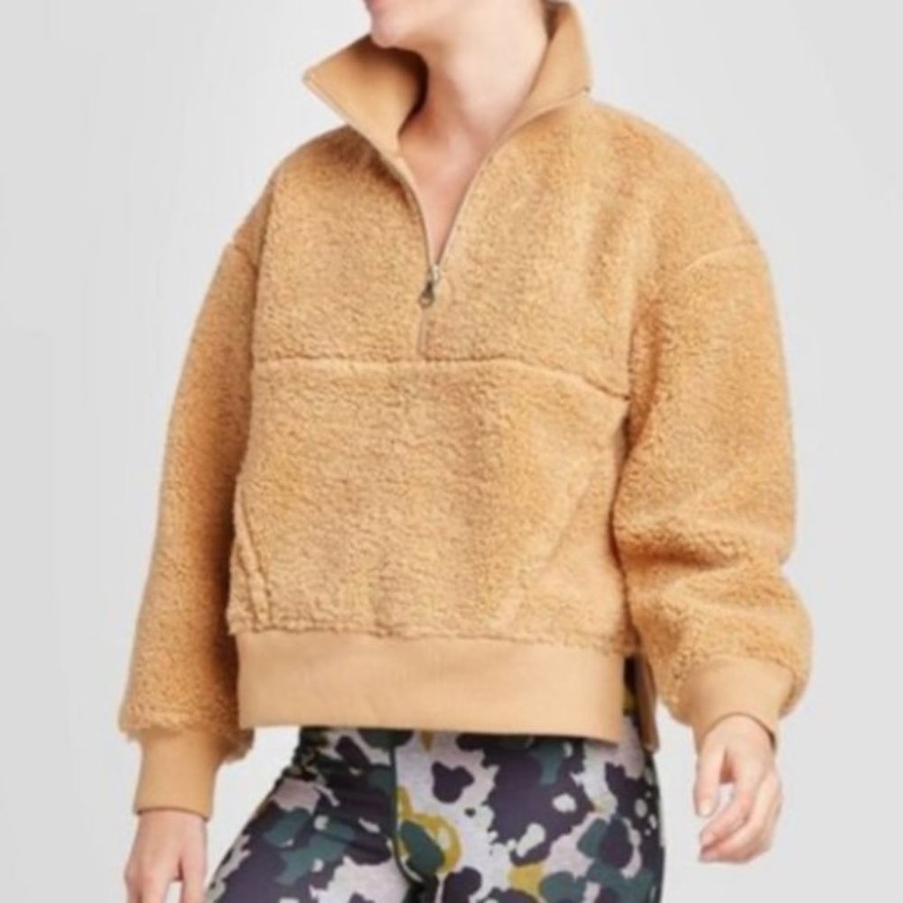 NWOT Joy Lab Quarter Zip Sherpa Jacket - Picture 9 of 9